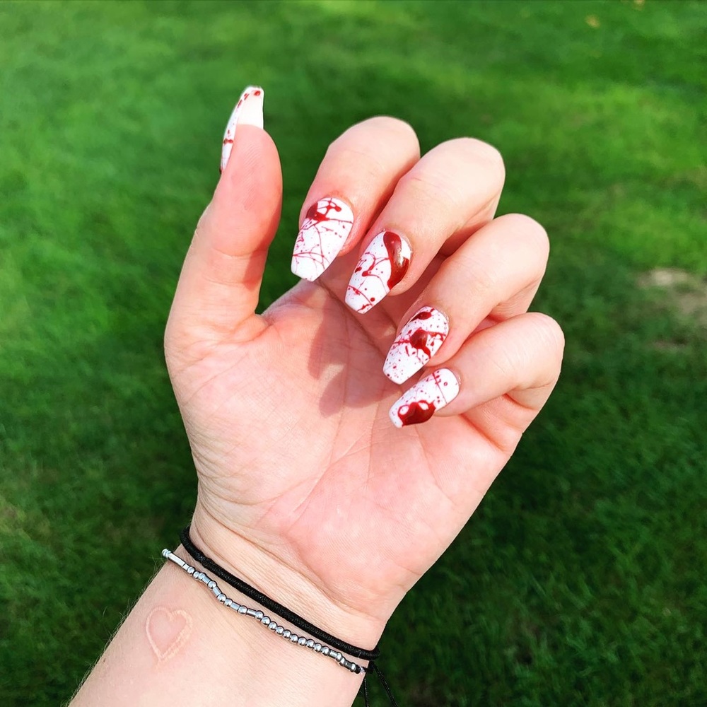 custom halloween press on nails